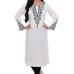 White V Pattern Embroidery – Neckline & Sleeves