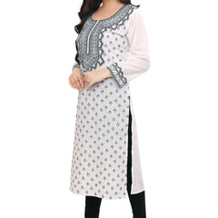White All Over Embroidered Kurta