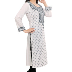 White All Over Embroidered Kurta