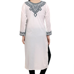 White All Over Embroidered Kurta