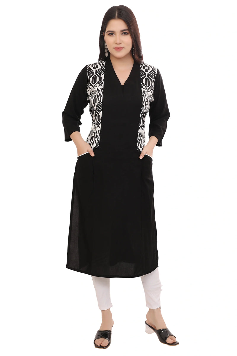 Black Jacket Style Kurta