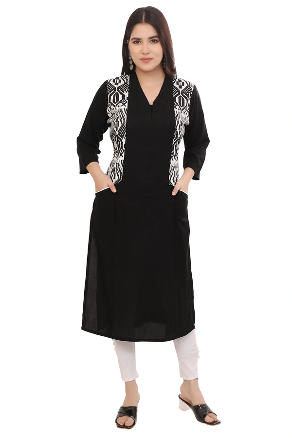 Black Jacket Style Kurta