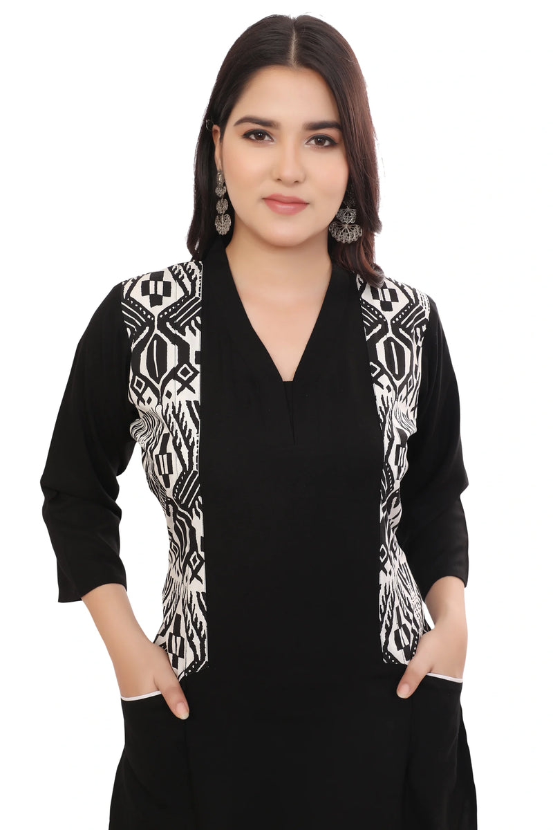 Black Jacket Style Kurta