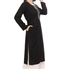 Black Kurta with Neck Embrodiery