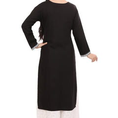 Black Kurta with Neck Embrodiery