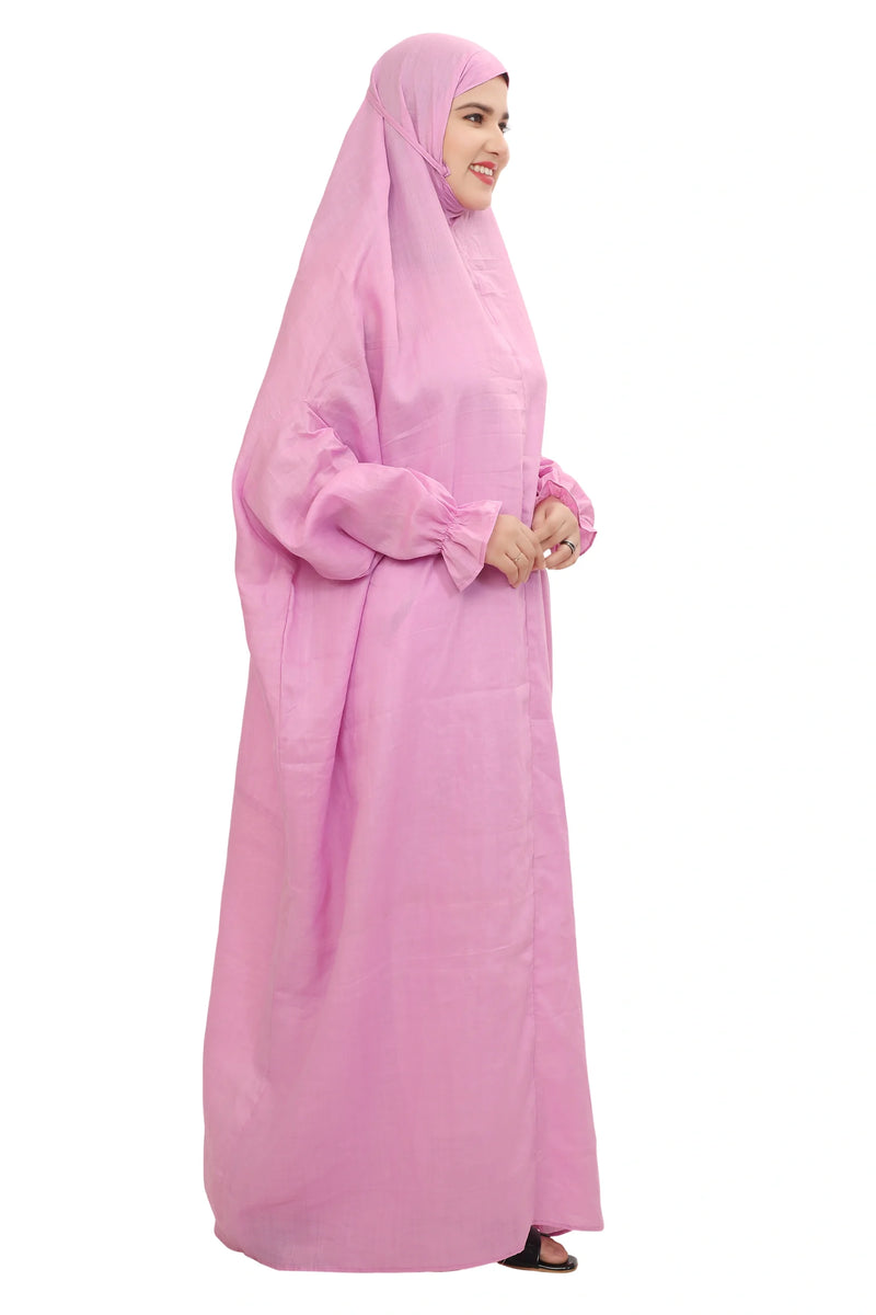 Plain Pink Straight Fit Full Length Namaz Dress