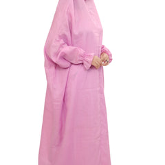 Plain Pink Straight Fit Full Length Namaz Dress