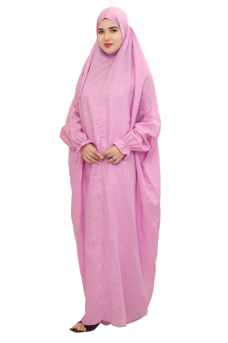 Plain Pink Straight Fit Full Length Namaz Dress