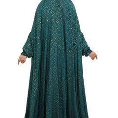 Green Sitara Flare Full Length Namaz Dress