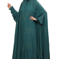Green Sitara Flare Full Length Namaz Dress