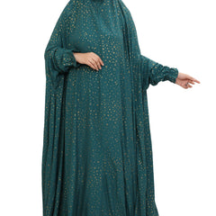 Green Sitara Flare Full Length Namaz Dress