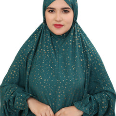 Green Sitara Flare Full Length Namaz Dress