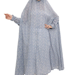 Floral Printed Flare Knee Length Namaz Dress