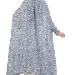 Floral Printed Flare Knee Length Namaz Dress