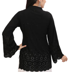 Schiffli Black Tunic