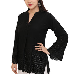 Schiffli Black Tunic