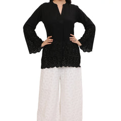 Schiffli Black Tunic